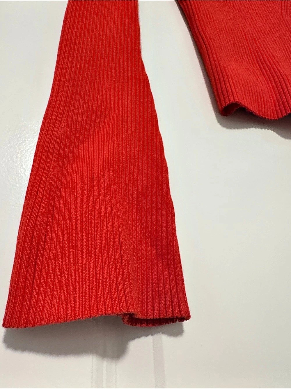 H&M Ribbed Scoop Neck Sweater Red Medium Like New - Picture 2 of 8